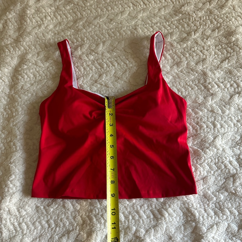 Red Cropped Tank Top - Picture 5 of 6